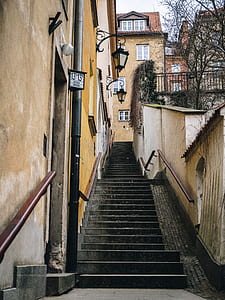 gray concrete building stairs taken during daytime thumbnail