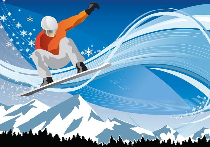 Snowboarding in the mountains ai file