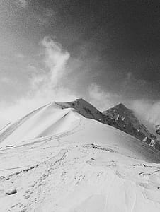 grayscale photography of mountain thumbnail