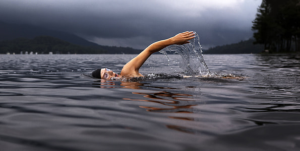 Swimmer in lake thumbnail