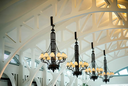 four black steel chandeliers thumbnail