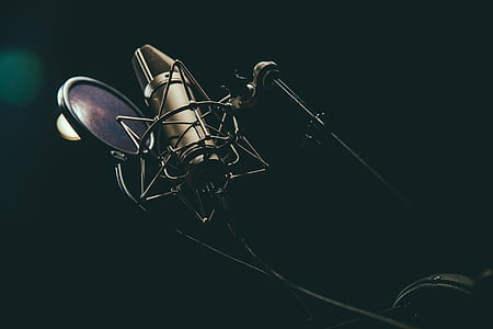 shallow focus photography of black microphone condenser thumbnail