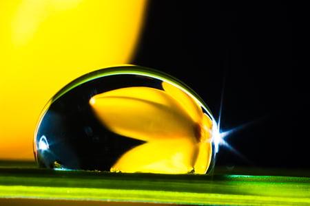 yellow flower mirrored on water droplet thumbnail