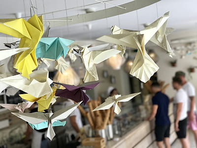 shallow focus photography of assorted animal origami hanging decors thumbnail