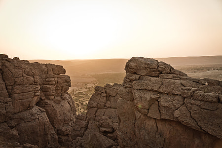 gray rock formation under white sky thumbnail