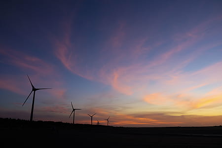 windmills during sunset thumbnail