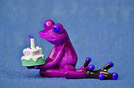 purple frog holding cake thumbnail