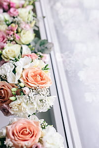 Multi-colored flowers in vases thumbnail