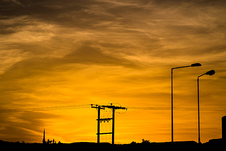 silhouette of post lamp during golden hour thumbnail