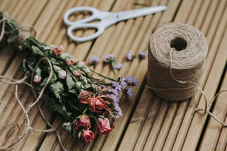 wood, flowers, table, wooden thumbnail