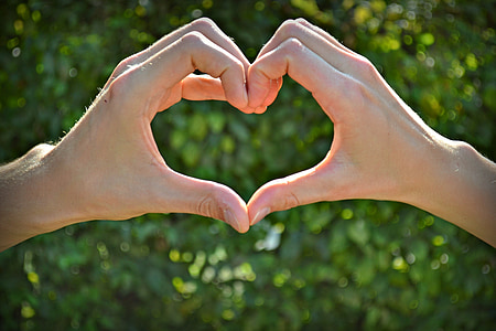 person's hand forming heart sign thumbnail
