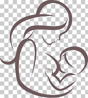 Breastfeeding Infant Mother Stock illustration, Linear fashion family portrait painting material, woman breastfeeding illustration PNG clipart