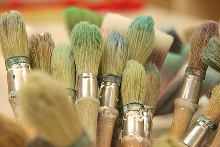 close-up photo of brown paint brushes thumbnail