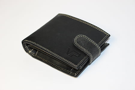 black leather bifold wallet thumbnail