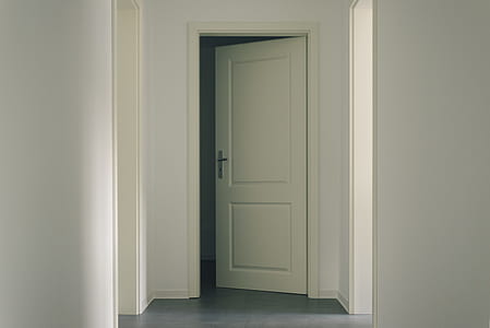 open white wooden 2-panel door thumbnail
