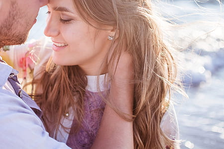 woman wearing blue and white shirt thumbnail
