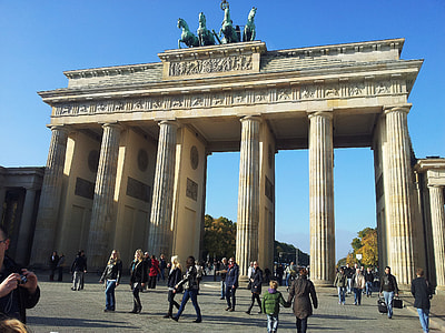 people walking in Brandenburg Gate, Germany thumbnail