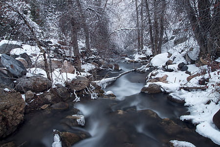 landscape photography of river during winter thumbnail