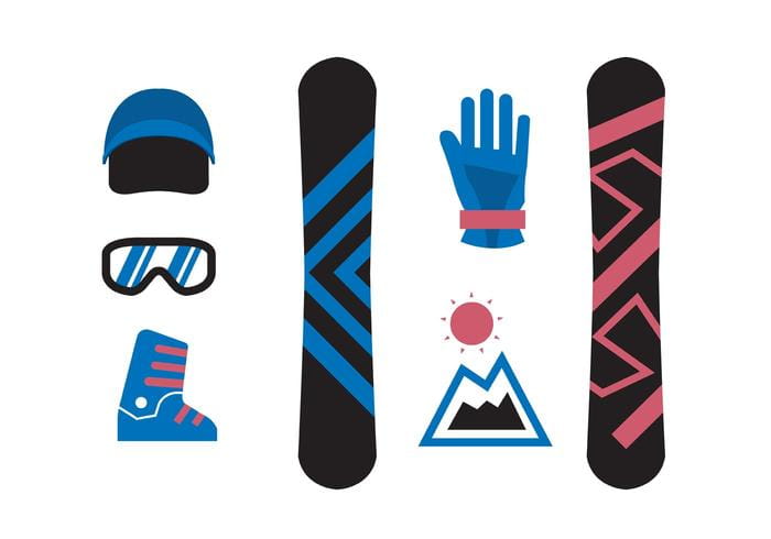 Isolated Snowboard Icons eps file