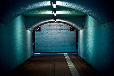 hallway with teal colored walls thumbnail