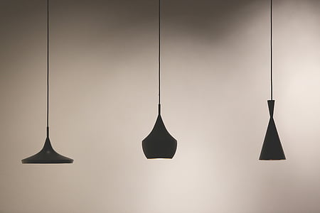 three black pendant lamps thumbnail