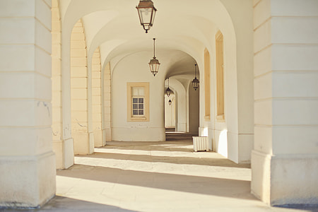 white concrete hallway thumbnail