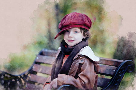 person sitting on brown bench painting thumbnail
