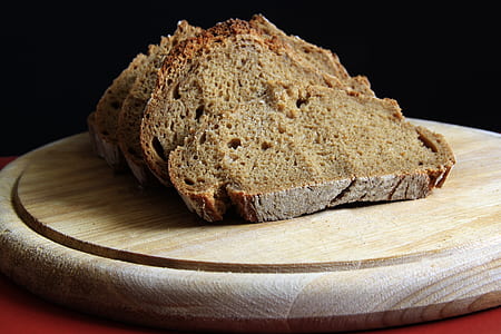 Brown Bread on Round Wooden Tray thumbnail