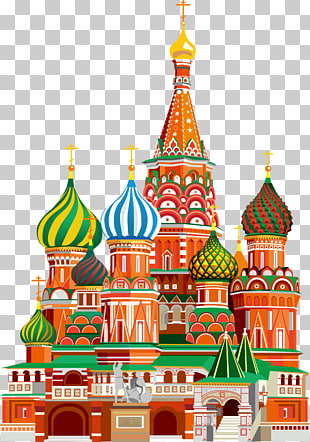 Moscow Kremlin Saint Basils Cathedral Red Square Landmark Illustration, illustration Moscow Building, St. Basil's Cathedral, Moscow illustration PNG clipart