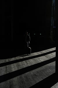 silhouette of man with travel luggage thumbnail