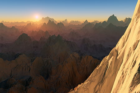 aerial view photography of brown mountain thumbnail