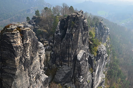 aerial photography of mountain peak thumbnail
