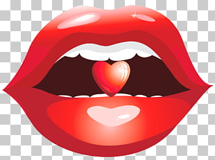 Lip , Red Lips with Heart , person's lips illustration PNG clipart