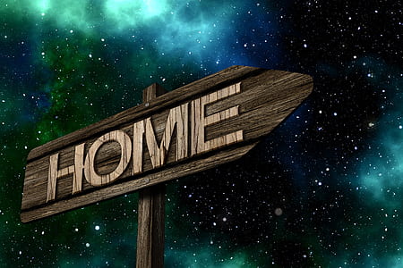 brown wooden Home signage under galaxy thumbnail