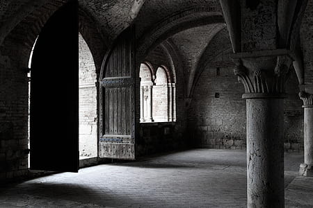 Gray Concrete Column Inside Vintage Building thumbnail