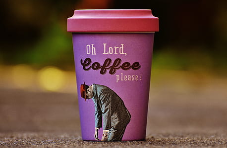Oh Lord Coffee Please Purple and Pink Cup thumbnail