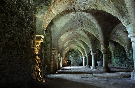 gray concrete catacombs digital wallpaper thumbnail