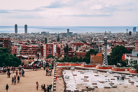 Aerial Photo of People Gathering in City thumbnail