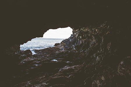 cave beside body of water thumbnail