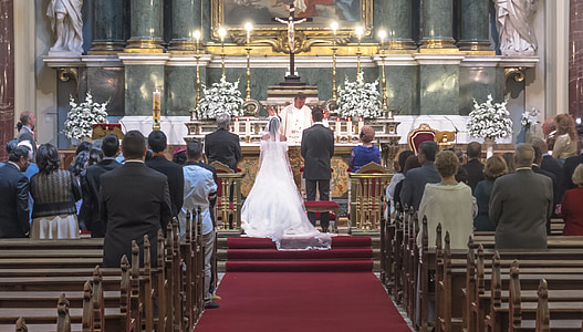 people at church attending wedding thumbnail