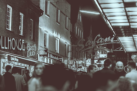 alley, night life, party, evening, human, road thumbnail