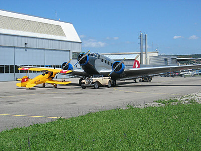 Junkers Ju 52 of the JU-AIR airline in Dubendorf Museum of Aviation, Switzerland thumbnail