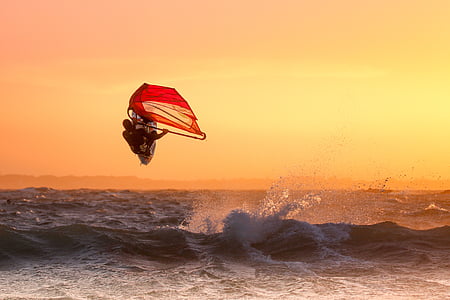 photography of sea waves during sunset thumbnail
