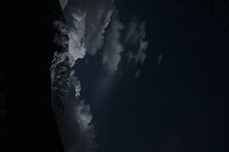 snow, mountain, sky, black thumbnail