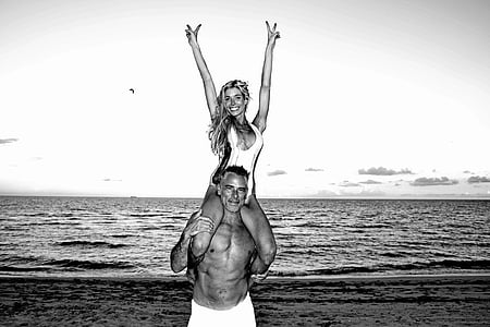 grayscaled photo of man and woman thumbnail