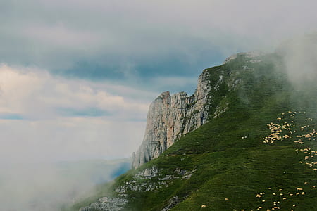 landscape photo of mountain cliff with fogs thumbnail