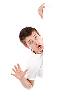 man wearing white shirt with white background thumbnail
