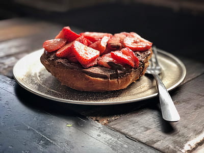bread covered with chocolate and strawberry thumbnail