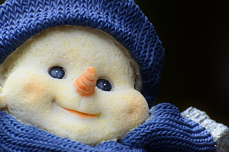 white snowman wearing scarf and hat thumbnail