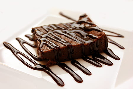 Chocolate With Milted Chocolate on White Ceramic Plate thumbnail